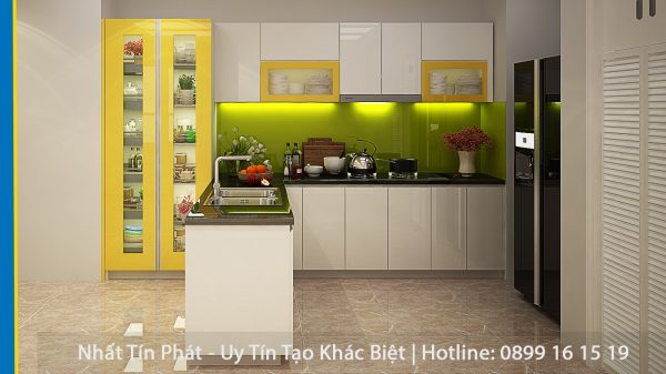 Tủ Bếp Gỗ Acrylic Bóng nhà chị Nhi Thủ Đức